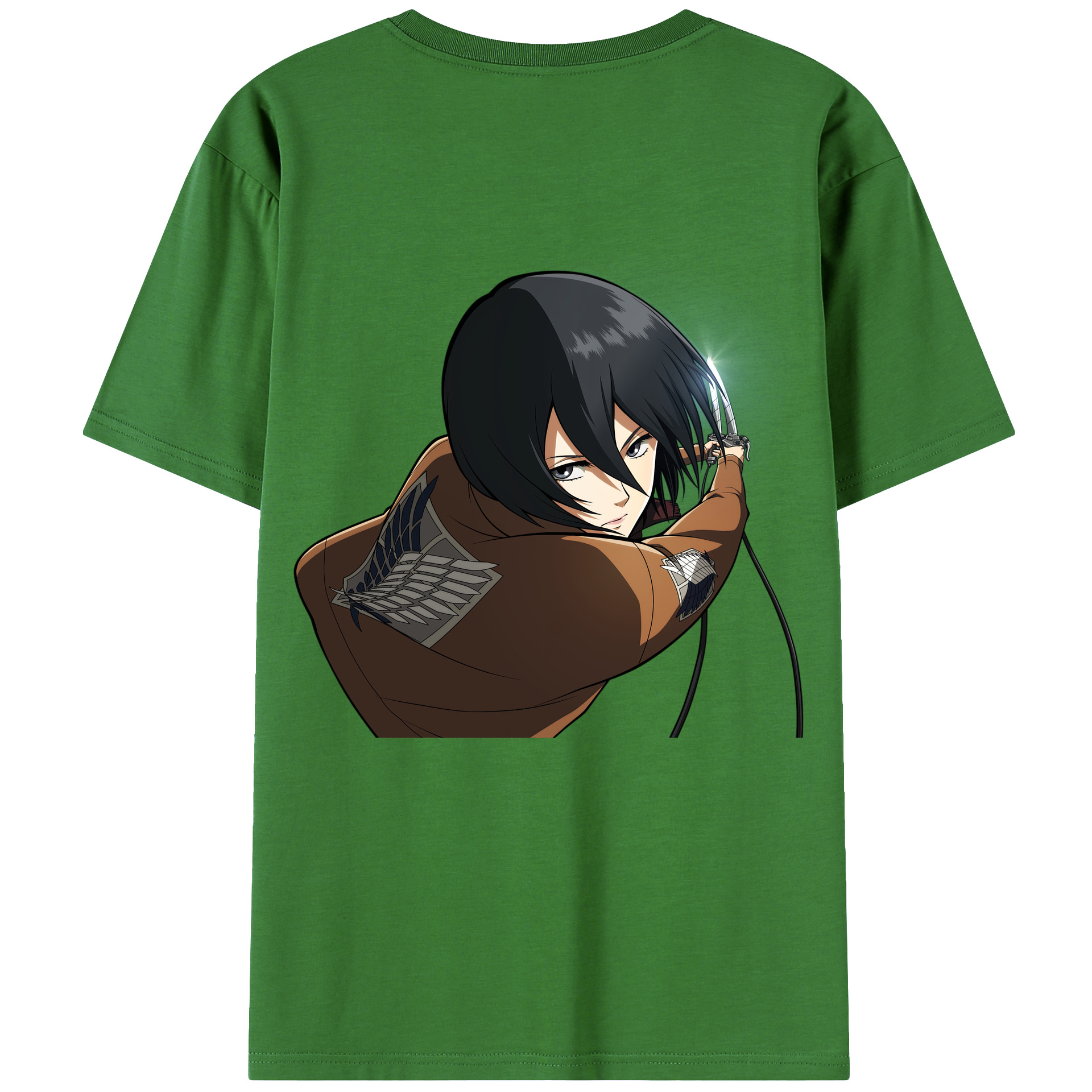 （画像用） 進撃の巨人 ミカサ·アッカーマン Attack on Titan Mikasa Ackerman レディース半袖Tシャツ(バックプリント)